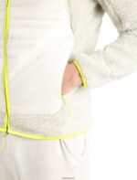 Icebreaker Men RealFleece Merino High Pile Long Sleeve Zip Hood Z04NXR415 Clothing Ecru Heather/Snow - Image 9
