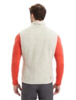 Icebreaker Men RealFleece Merino High Pile Vest Z04NXR234 Clothing Ecru Heather/Snow - Image 2