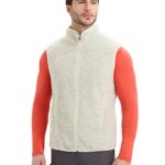 Icebreaker Men RealFleece Merino High Pile Vest Z04NXR234 Clothing Ecru Heather/Snow