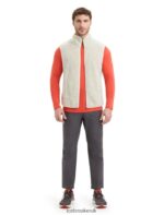 Icebreaker Men RealFleece Merino High Pile Vest Z04NXR234 Clothing Ecru Heather/Snow - Image 3