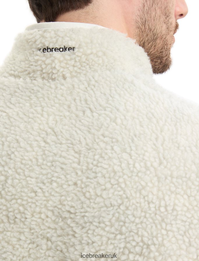 Icebreaker Men RealFleece Merino High Pile Vest Z04NXR234 Clothing Ecru Heather/Snow - Image 5