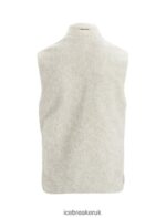 Icebreaker Men RealFleece Merino High Pile Vest Z04NXR234 Clothing Ecru Heather/Snow - Image 9