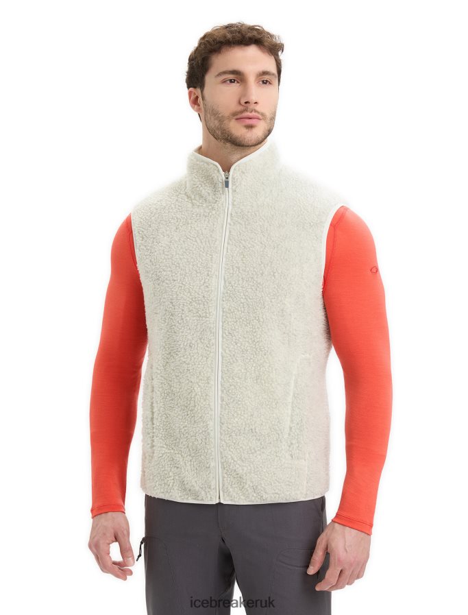 icebreaker_men_realfleece_merino_high_pile_vest_z04nxr234_clothing_ecru_heather_snow.jpg Icebreaker Men RealFleece Merino High Pile Vest Z04NXR234 Clothing Ecru Heather/Snow - Image 1