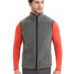 Icebreaker Men RealFleece Merino High Pile Vest Z04NXR235 Clothing Gritstone Heather/Black
