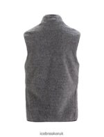 Icebreaker Men RealFleece Merino High Pile Vest Z04NXR235 Clothing Gritstone Heather/Black - Image 9