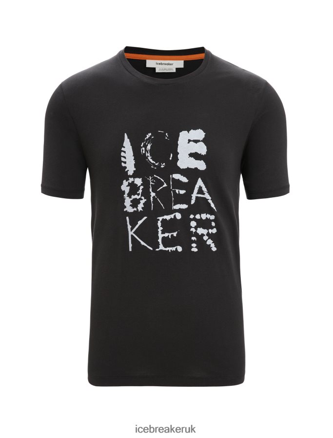 Icebreaker Men Tencel Cotton Short Sleeve T-Shirt Natural Logo Z04NXR88 Clothing Black - Image 6