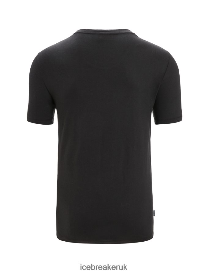Icebreaker Men Tencel Cotton Short Sleeve T-Shirt Natural Logo Z04NXR88 Clothing Black - Image 7