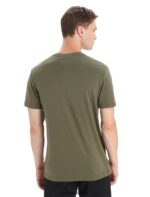 Icebreaker Men Tencel Cotton Short Sleeve T-Shirt Natural Logo Z04NXR89 Clothing Loden - Image 2