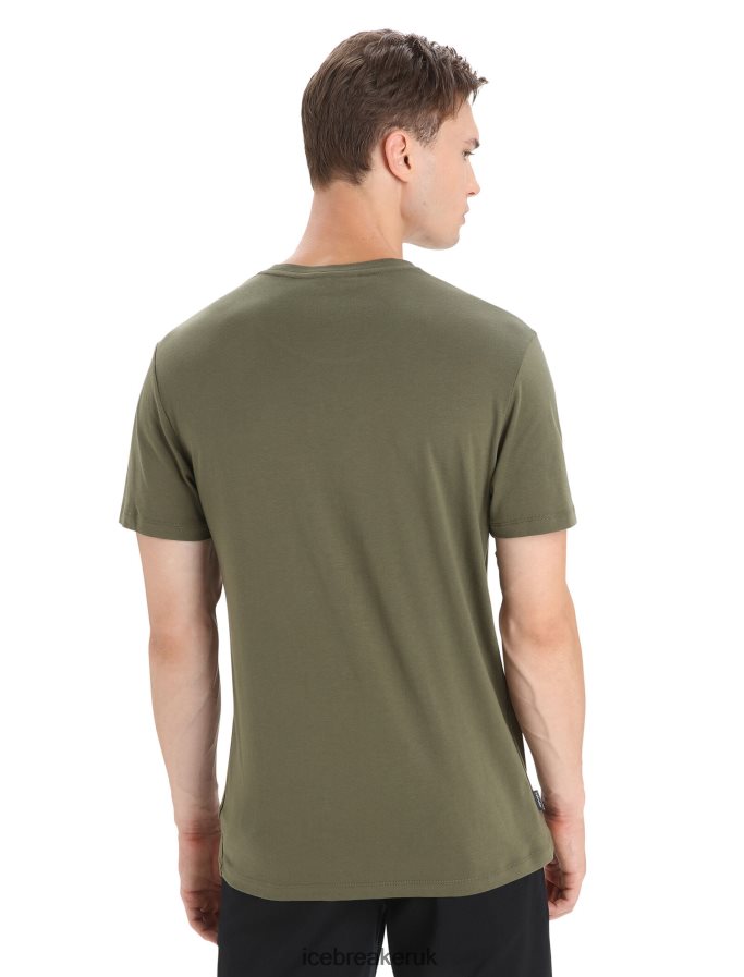 Icebreaker Men Tencel Cotton Short Sleeve T-Shirt Natural Logo Z04NXR89 Clothing Loden - Image 2