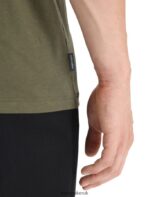 Icebreaker Men Tencel Cotton Short Sleeve T-Shirt Natural Logo Z04NXR89 Clothing Loden - Image 5