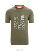 Icebreaker Men Tencel Cotton Short Sleeve T-Shirt Natural Logo Z04NXR89 Clothing Loden - Image 6