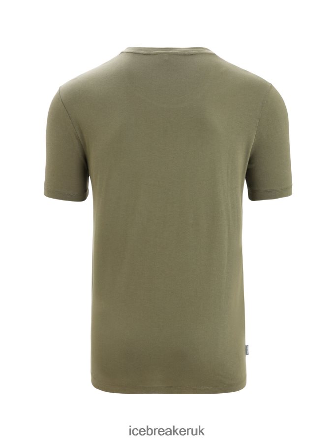 Icebreaker Men Tencel Cotton Short Sleeve T-Shirt Natural Logo Z04NXR89 Clothing Loden - Image 7