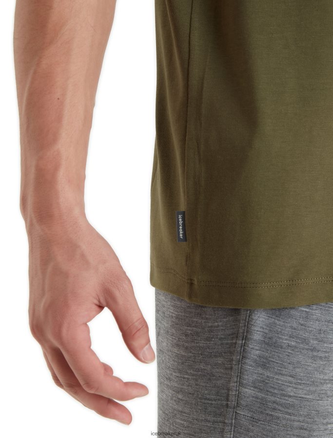 Icebreaker Men Tencel Cotton Short Sleeve T-Shirt Z04NXR77 Clothing Loden - Image 5