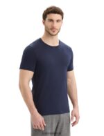 Icebreaker Men Tencel Cotton Short Sleeve T-Shirt Z04NXR78 Clothing Midnight Navy