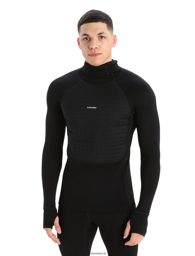 Icebreaker Men ZoneKnit Merino Insulated Long Sleeve Thermal Hoodie Z04NXR181 Clothing Black - Image 1