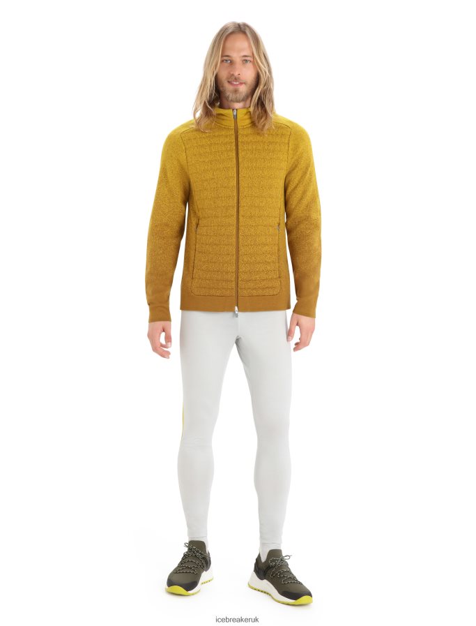 Icebreaker Men ZoneKnit Merino Insulated Long Sleeve Zip Hoodie Into the Deep Z04NXR404 Clothing Clove/Silent Gold - Image 3