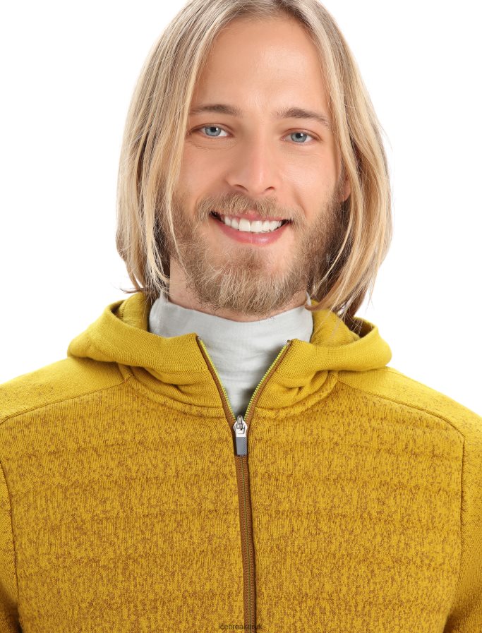 Icebreaker Men ZoneKnit Merino Insulated Long Sleeve Zip Hoodie Into the Deep Z04NXR404 Clothing Clove/Silent Gold - Image 4