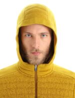 Icebreaker Men ZoneKnit Merino Insulated Long Sleeve Zip Hoodie Into the Deep Z04NXR404 Clothing Clove/Silent Gold - Image 5