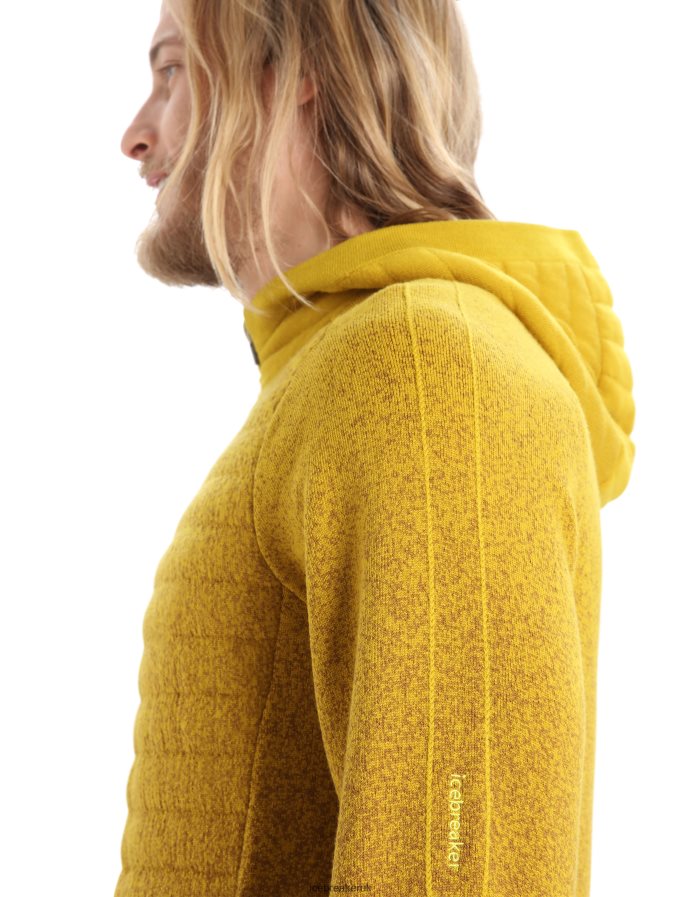 Icebreaker Men ZoneKnit Merino Insulated Long Sleeve Zip Hoodie Into the Deep Z04NXR404 Clothing Clove/Silent Gold - Image 6