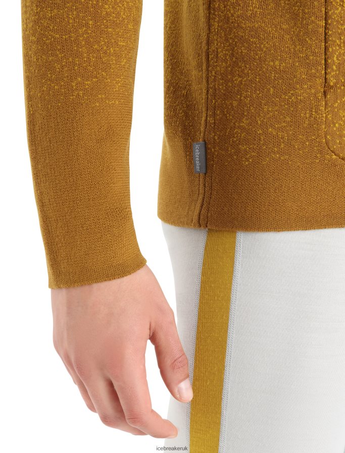 Icebreaker Men ZoneKnit Merino Insulated Long Sleeve Zip Hoodie Into the Deep Z04NXR404 Clothing Clove/Silent Gold - Image 8