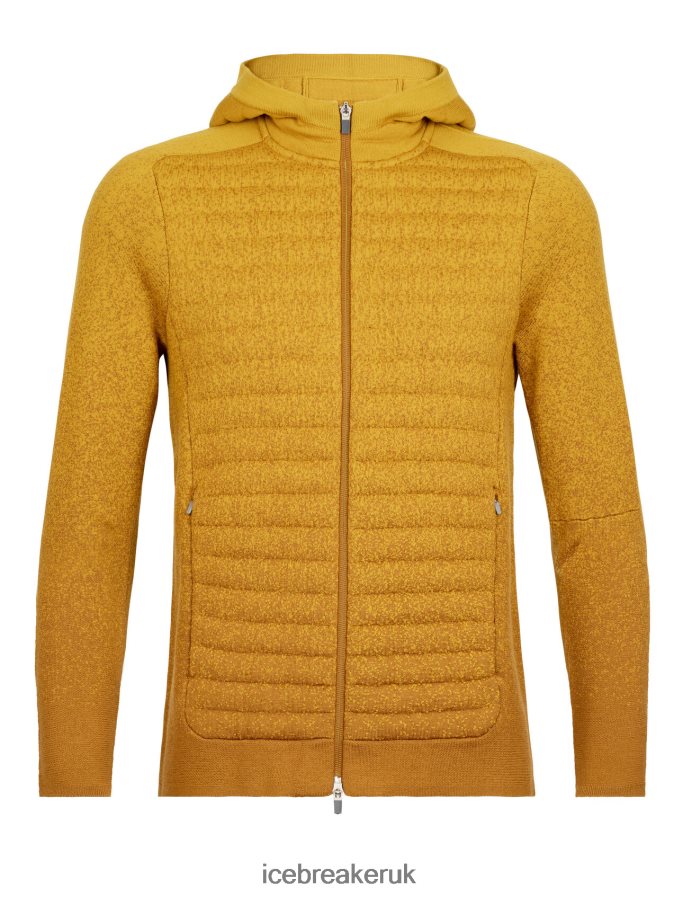 Icebreaker Men ZoneKnit Merino Insulated Long Sleeve Zip Hoodie Into the Deep Z04NXR404 Clothing Clove/Silent Gold - Image 10