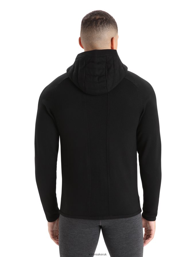 Icebreaker Men ZoneKnit Merino Insulated Long Sleeve Zip Hoodie Z04NXR228 Clothing Black - Image 2