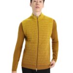 Icebreaker Men ZoneKnit Merino Insulated Vest Into the Deep Z04NXR406 Clothing Clove/Silent Gold