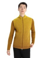 Icebreaker Men ZoneKnit Merino Insulated Vest Into the Deep Z04NXR406 Clothing Clove/Silent Gold