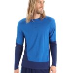 Icebreaker Men ZoneKnit Merino Long Sleeve T-Shirt Z04NXR200 Clothing Lazurite/Royal Navy