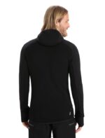 Icebreaker Men ZoneKnit Merino Long Sleeve Zip Hoodie Z04NXR218 Clothing Black - Image 2