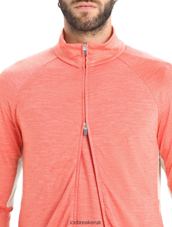 Icebreaker Men ZoneKnit Merino Long Sleeve Zip Top Z04NXR230 Clothing Vibrant Earth Heather/Chalk - Image 5