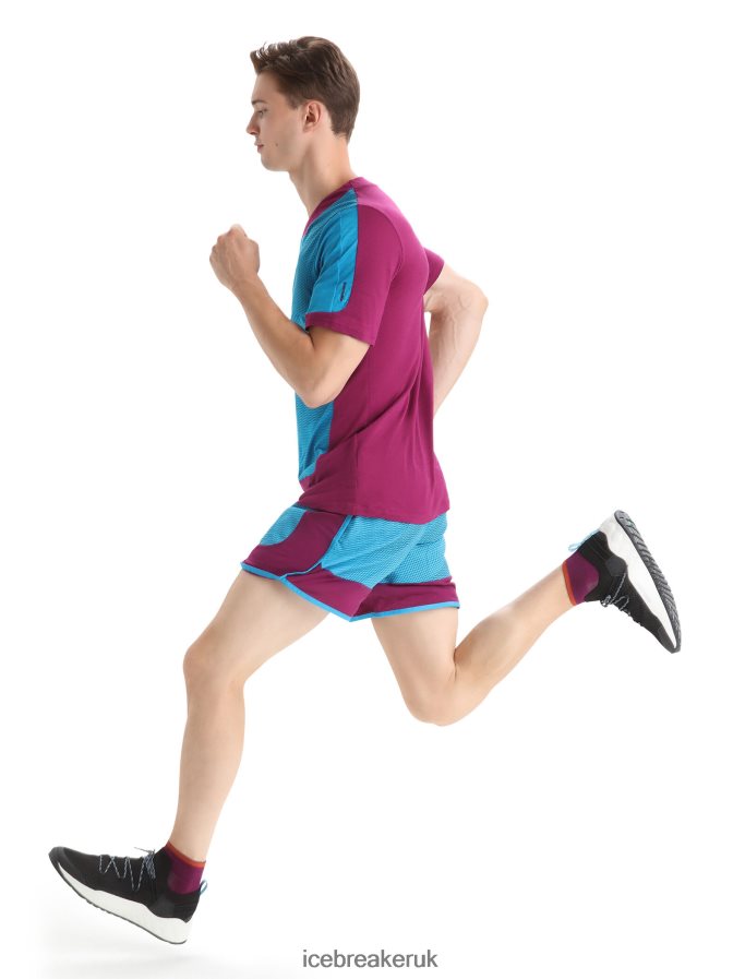 Icebreaker Men ZoneKnit Merino Short Sleeve T-Shirt Geodetic Z04NXR63 Clothing Geo Blue/Go Berry - Image 3