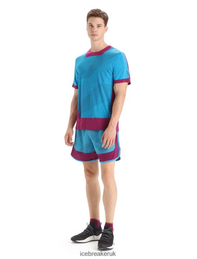 Icebreaker Men ZoneKnit Merino Short Sleeve T-Shirt Geodetic Z04NXR63 Clothing Geo Blue/Go Berry - Image 4