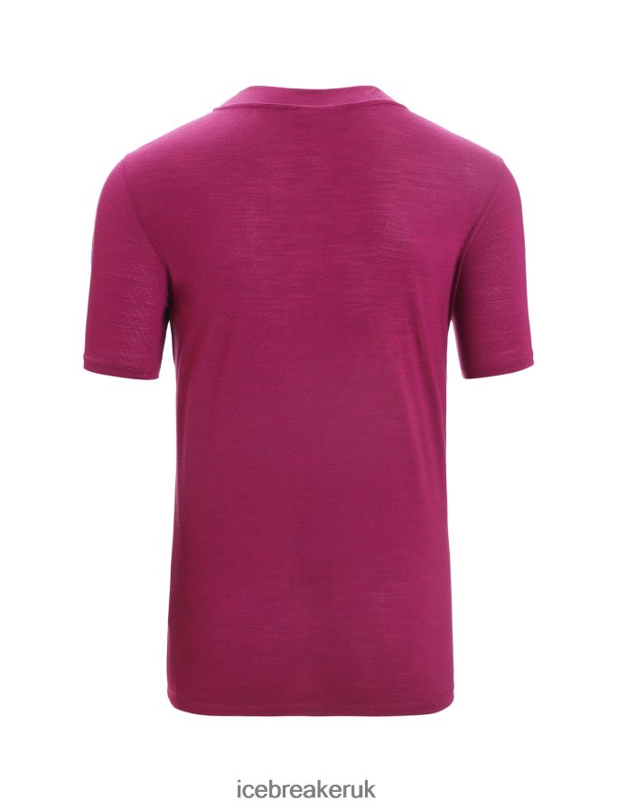 Icebreaker Men ZoneKnit Merino Short Sleeve T-Shirt Geodetic Z04NXR63 Clothing Geo Blue/Go Berry - Image 7