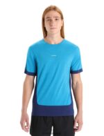 Icebreaker Men ZoneKnit Merino Short Sleeve T-Shirt Z04NXR71 Clothing Geo Blue/Royal Navy