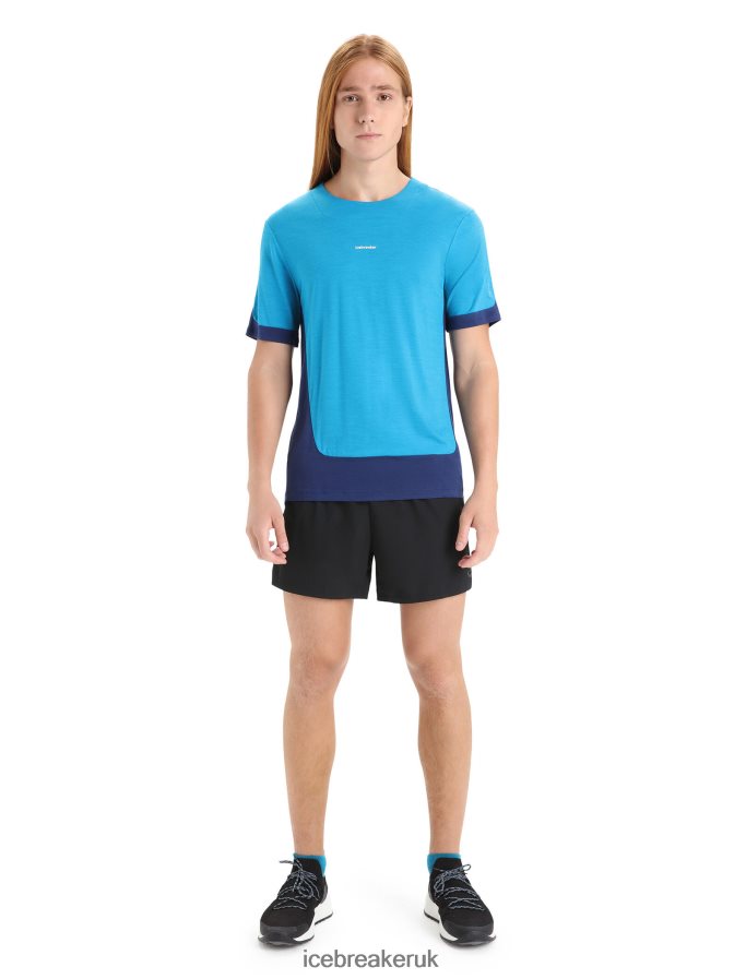 Icebreaker Men ZoneKnit Merino Short Sleeve T-Shirt Z04NXR71 Clothing Geo Blue/Royal Navy - Image 3
