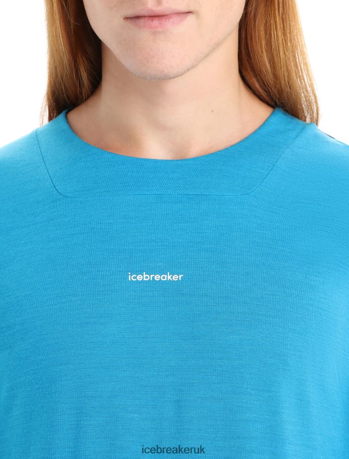 Icebreaker Men ZoneKnit Merino Short Sleeve T-Shirt Z04NXR71 Clothing Geo Blue/Royal Navy - Image 4