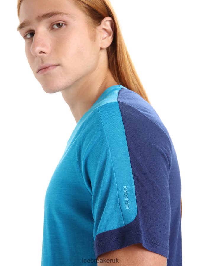 Icebreaker Men ZoneKnit Merino Short Sleeve T-Shirt Z04NXR71 Clothing Geo Blue/Royal Navy - Image 5