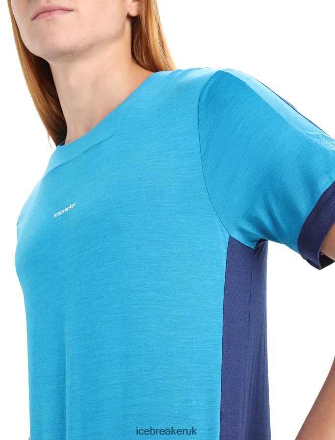 Icebreaker Men ZoneKnit Merino Short Sleeve T-Shirt Z04NXR71 Clothing Geo Blue/Royal Navy - Image 6