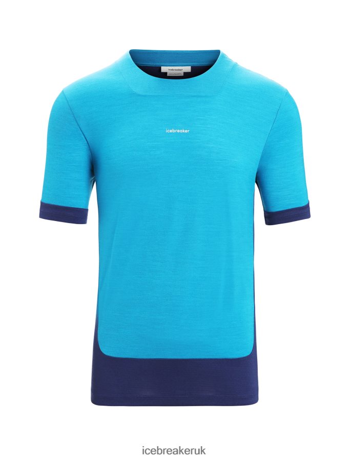 Icebreaker Men ZoneKnit Merino Short Sleeve T-Shirt Z04NXR71 Clothing Geo Blue/Royal Navy - Image 7