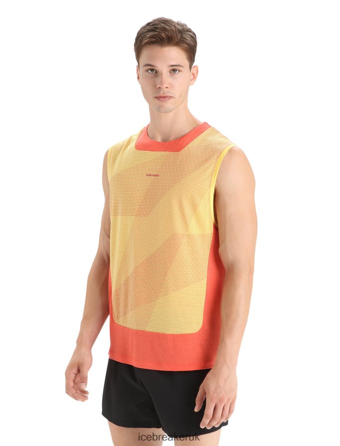 icebreaker_men_zoneknit_merino_tank_geodetic_z04nxr68_clothing_summer_vibrant_earth.jpg Icebreaker Men ZoneKnit Merino Tank Geodetic Z04NXR68 Clothing Summer/Vibrant Earth - Image 1