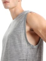 Icebreaker Men ZoneKnit Merino Tank Z04NXR13 Clothing Metro Heather - Image 5
