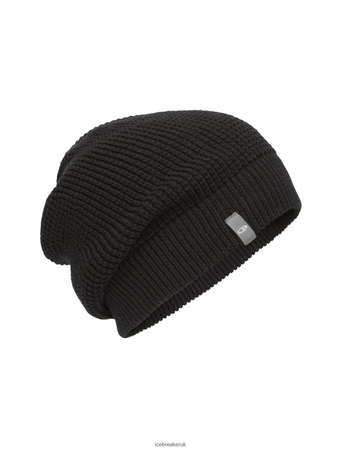 icebreaker_unisex_merino_feadan_slouch_beanie_z04nxr332_accessories_black.jpg Icebreaker Unisex Merino Feadan Slouch Beanie Z04NXR332 Accessories Black - Image 1