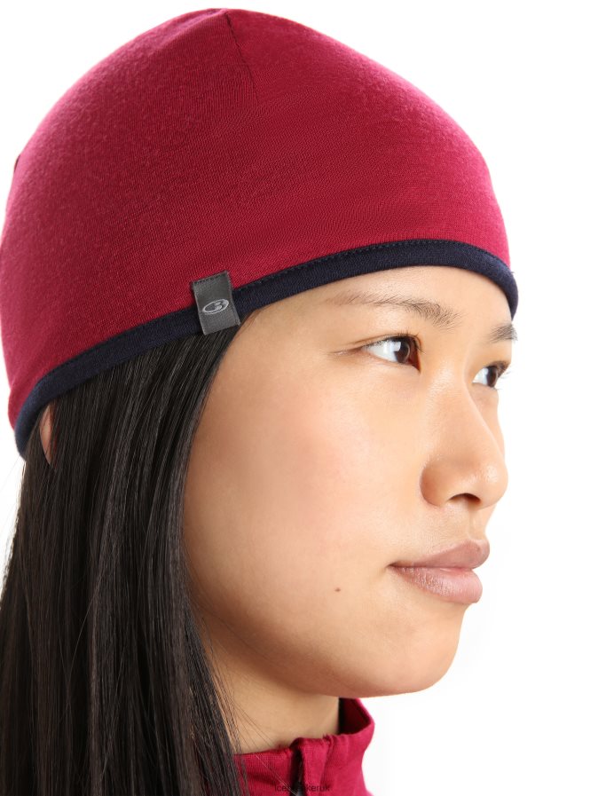 icebreaker_unisex_merino_pocket_beanie_z04nxr448_accessories_cherry_midnight_navy.jpg Icebreaker Unisex Merino Pocket Beanie Z04NXR448 Accessories Cherry/Midnight Navy - Image 1