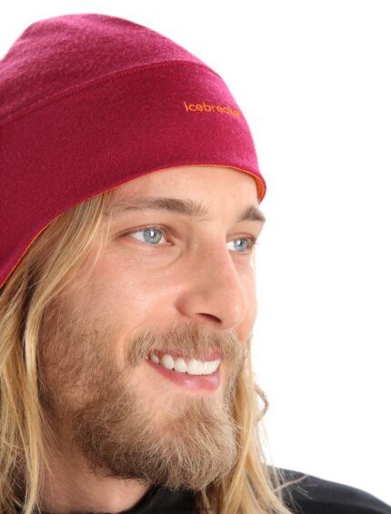 Icebreaker Unisex Merino Quantum Beanie Z04NXR471 Accessories Cherry/Flash
