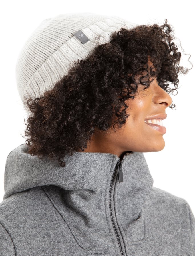 Icebreaker Unisex Merino Vela Cuff Beanie Z04NXR463 Accessories Ecru Heather - Image 2