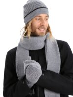 Icebreaker Unisex Merino Waypoint Mittens Z04NXR304 Clothing Gritstone Heather/Black - Image 2