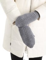 Icebreaker Unisex Merino Waypoint Mittens Z04NXR304 Clothing Gritstone Heather/Black - Image 3