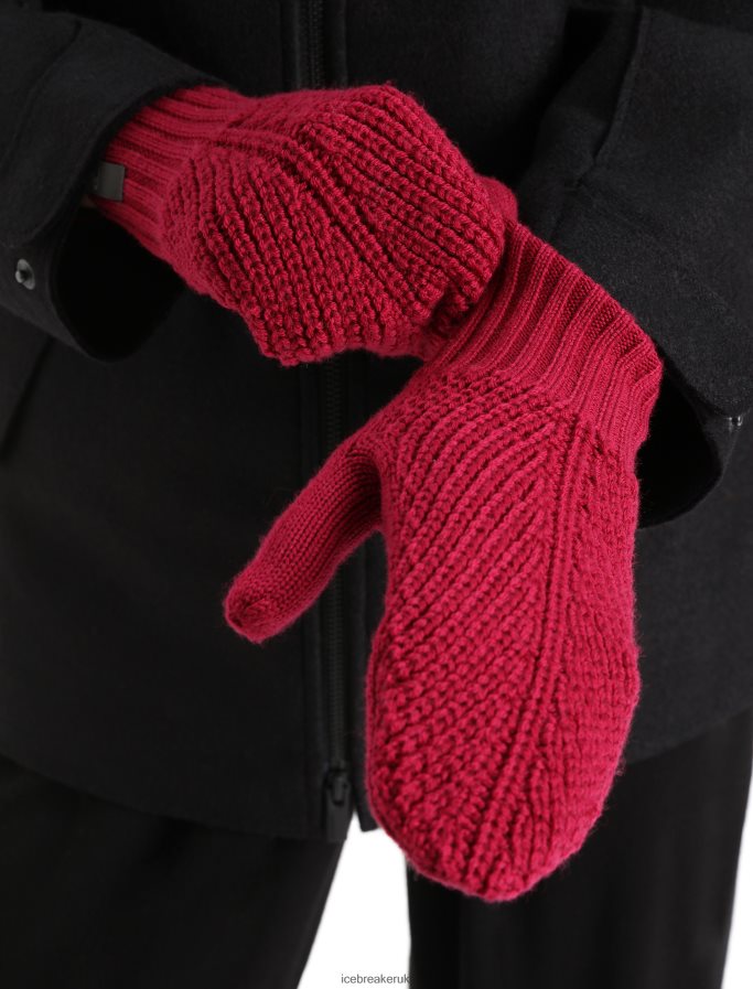 icebreaker_unisex_merino_waypoint_mittens_z04nxr470_accessories_cherry_espresso.jpg Icebreaker Unisex Merino Waypoint Mittens Z04NXR470 Accessories Cherry/Espresso - Image 1