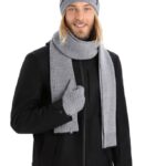 Icebreaker Unisex Merino Waypoint Scarf Z04NXR334 Accessories Gritstone Heather/Black
